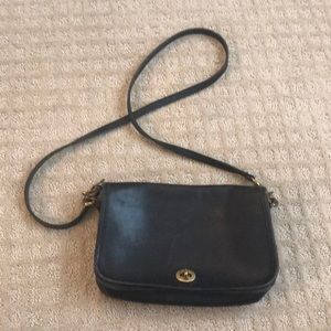 Vintage Coach City Cross Body Saddle Bag Brass